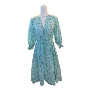 Seraphina London Floral 100% Cotton Midi Dress Size Small Trad Wife Cottagecore